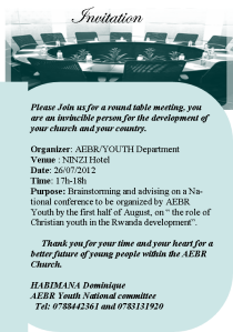 Invitation, Launch of Club INSHUTI at NINZI Hotel